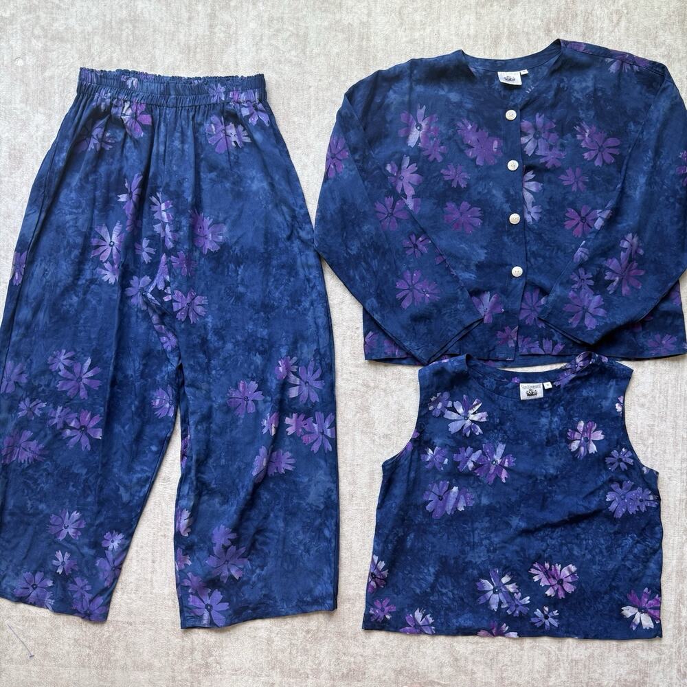 Very Vineyard Martha's Vineyard Boho Floral 3 piece set coastal New England